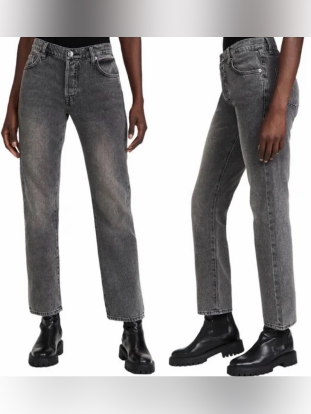 Frame Le Slouch Denim Jeans High Waist Straight Button Fly Gray Ozone Size 29